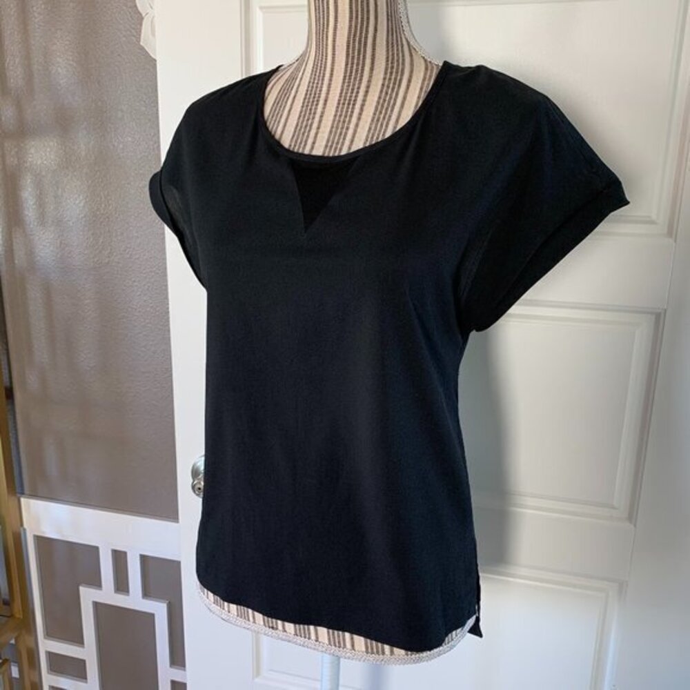 French Connection Classic Black Silky T-Shirt